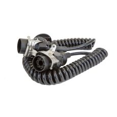 7 CORE RETRACTABLE POLYURETHENE CABLE WITH 2 X EBS SOCKETS - 3 METRE - 0-715-23