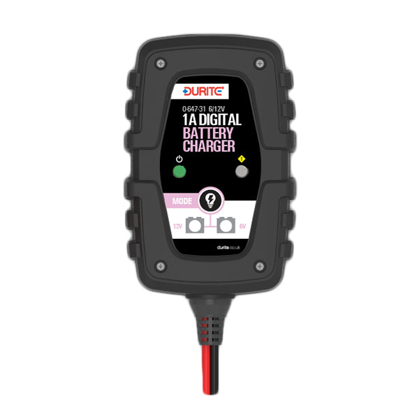 1A 3 Step Automatic Digital Battery Charger - 6/12 V 0-647-31