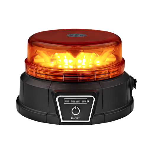 Rechargeable Remote LED Beacon 7.4V 5200mA Amber Mag Base.