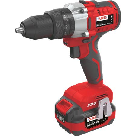 DURITE 130NM FAST CHARGE 1/2" BRUSHLESS DOUBLE SPEED IMPACT HAMMER DRILL - 20VDC 0-467-27