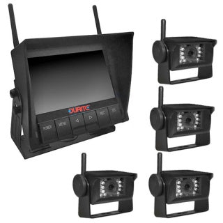 Durite 12-24V Wireless 4 Camera 4-CH QUAD Monitor CCTV - Integral DVR - 0-775-59 12V/24V DC