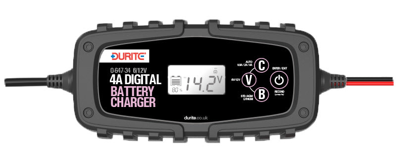 4A 9 Step Automatic Digital Battery Charger Maintainer - 6/12V - 0-647-34