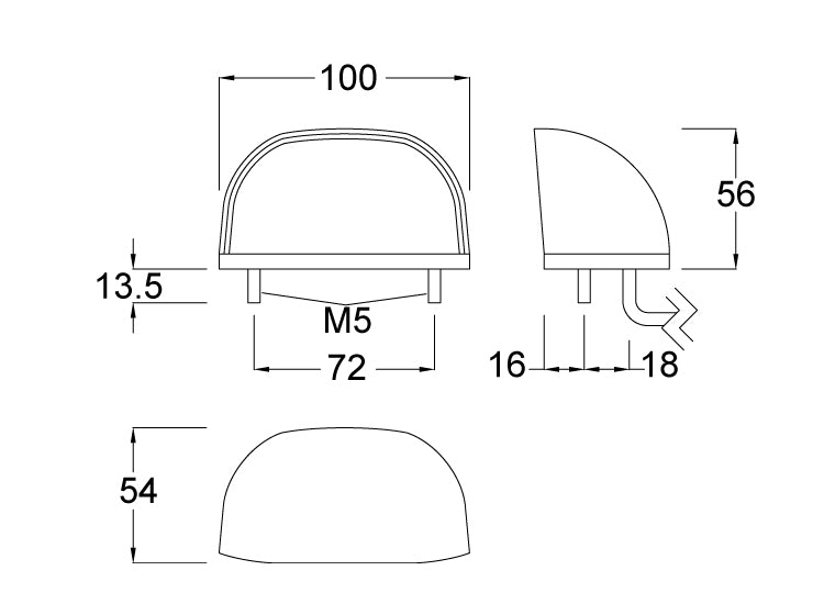 Britax Black LED Number Plate Light (12/24V)