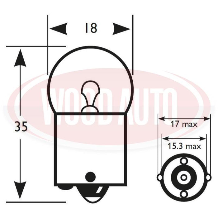 149 24V NON-HALOGEN BULB, 5W, BA15S (PK10)