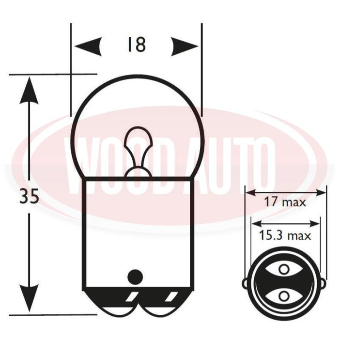 150 24V NON-HALOGEN BULB, 5W, BA15D (PK10)