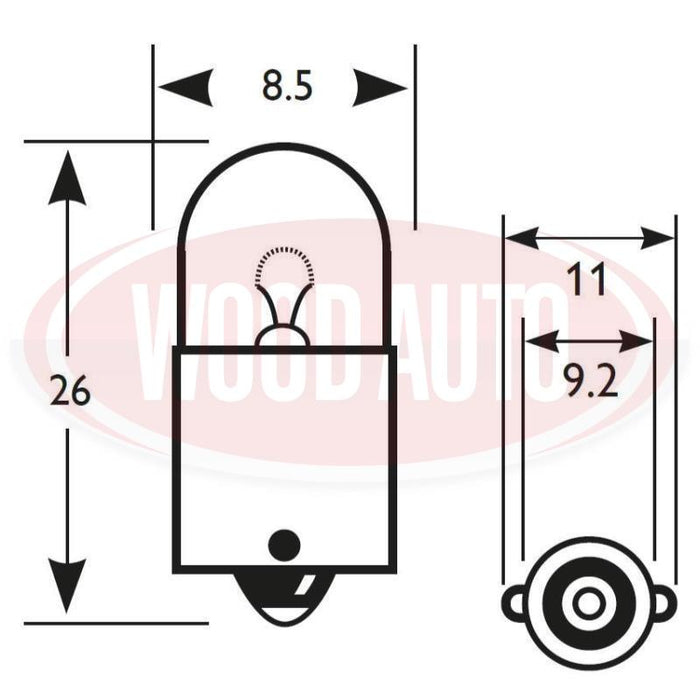 233 12V NON-HALOGEN BULB, 4W, BA9S (PK10)