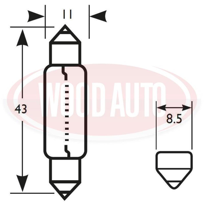 265 12V NON-HALOGEN BULB, 10W, S8.5D (PK10)