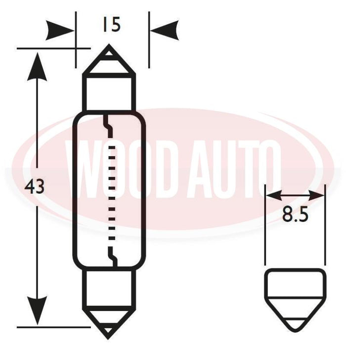 276 24V NON-HALOGEN BULB, 15W, S8.5d (PK10)