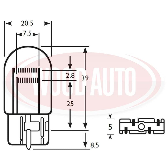 380W 12V NON-HALOGEN BULB, 21/5W, BAY15D (PK10)