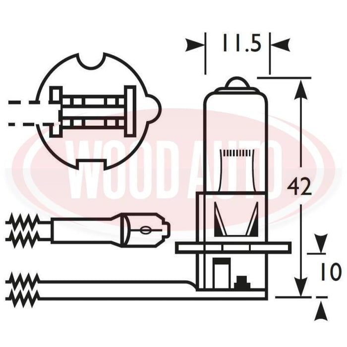 H3, 12V HALOGEN BULB, 55W, PK22s