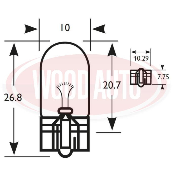 505 24V NON-HALOGEN BULB, 3W, W2.1 X 9.5D (PK10)