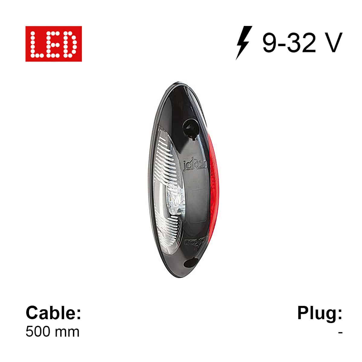 Jokon Marker Light Oval Red/White