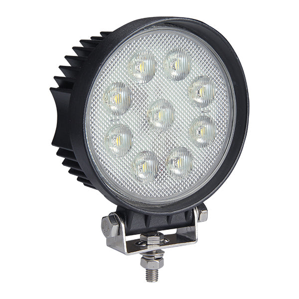 Super Bright Round 9 x 6W COB LED Work Lamp - 12/24V, 4500Lm, IP69K 0-420-87